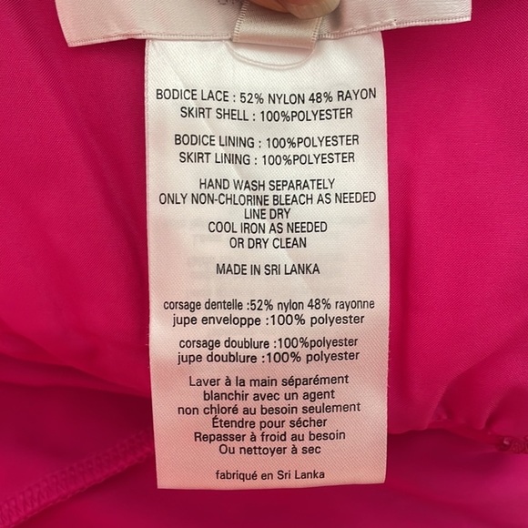 David’s Bridal Begonia Long One Shoulder Lace Prom Dress Size 6 Color Pink NWT - Picture 12 of 14